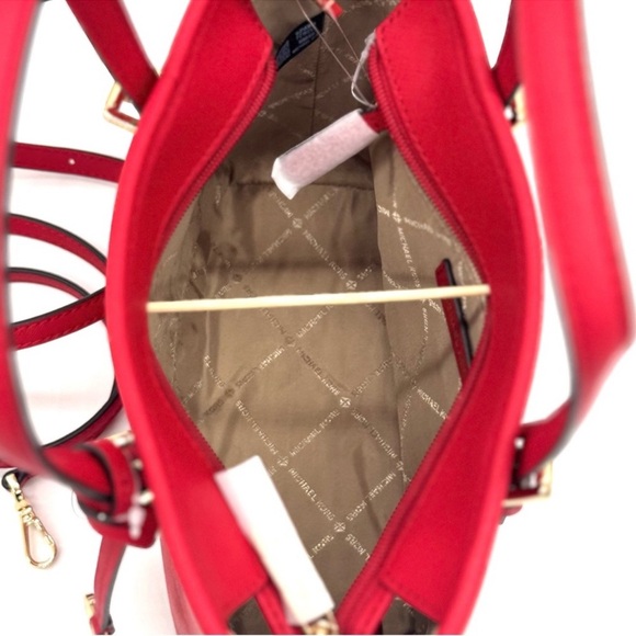 Michael Kors Jet Set Travel Extra-Small Top Zip Tote Bag Red - Picture 9 of 11